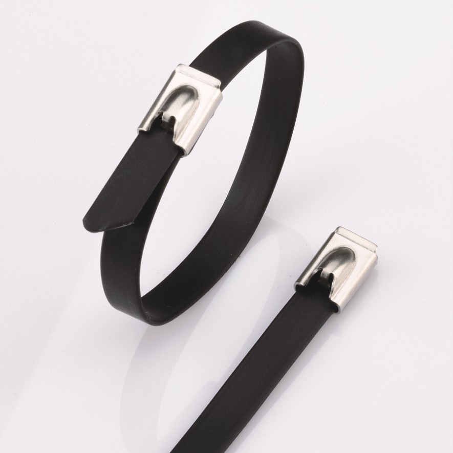 Rozsdamentes acél kábelkötegelők – Ball-Lock PVC bevonatú kábelkötegelők
